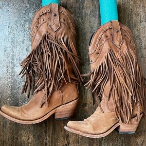 Liberty black fringe boots